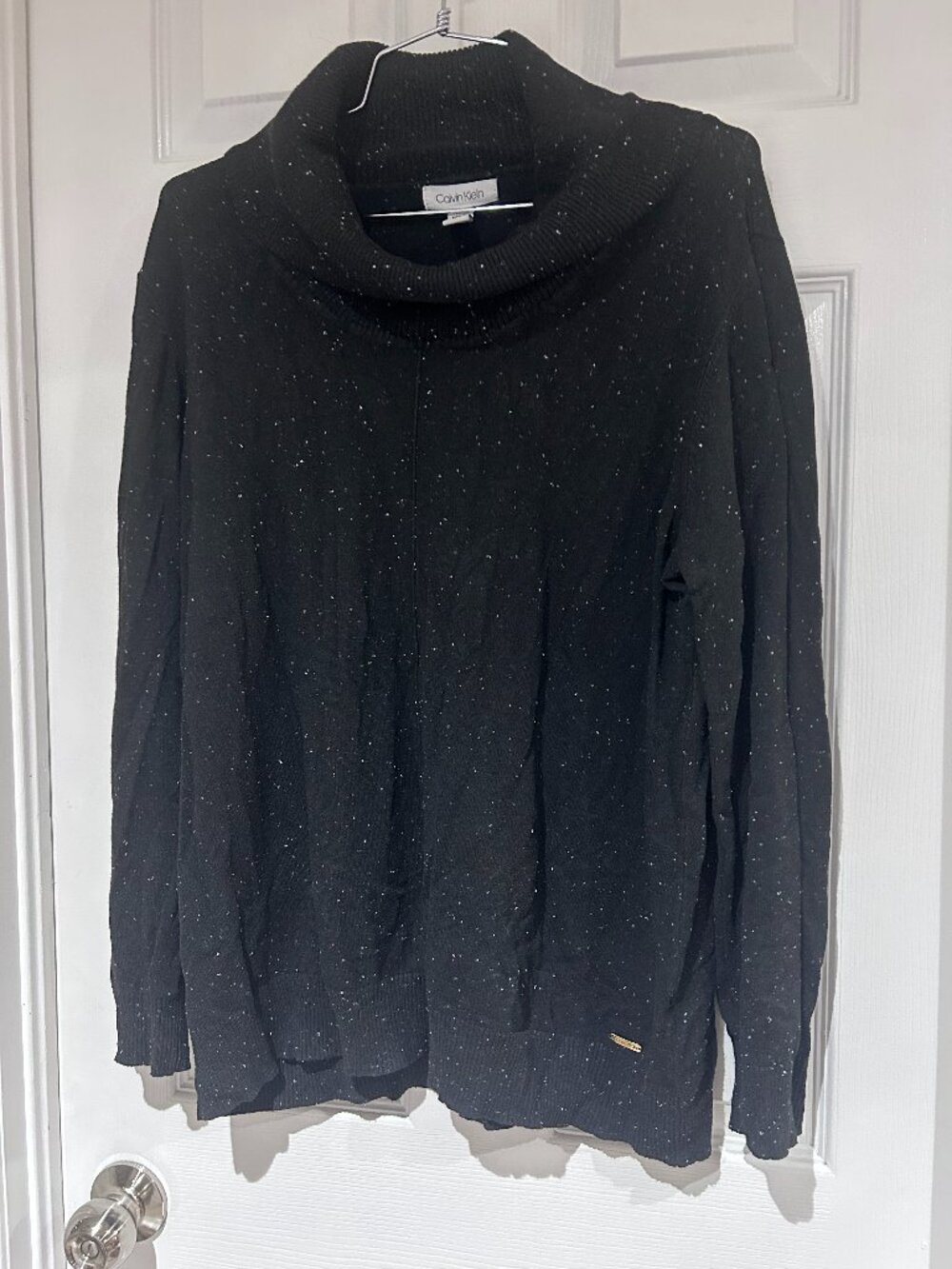Calvin Klein Speckled Black Turtleneck Sweater XL
